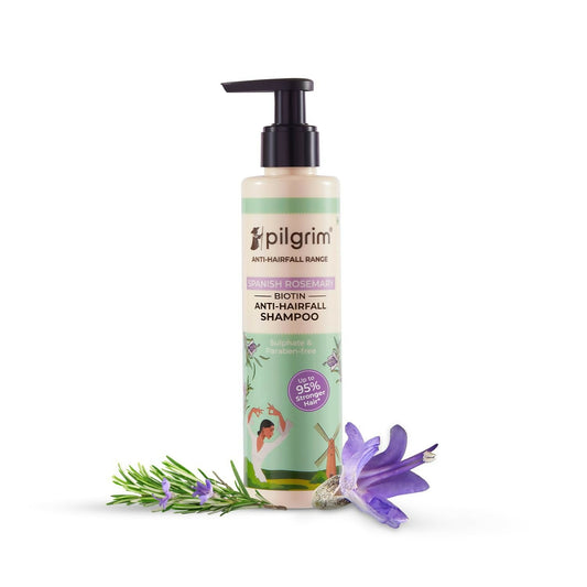 Pilgrim Spanish Rosemary & Biotin Anti Hairfall Shampoo For Reducing Hair Loss & Breakage - Distacart