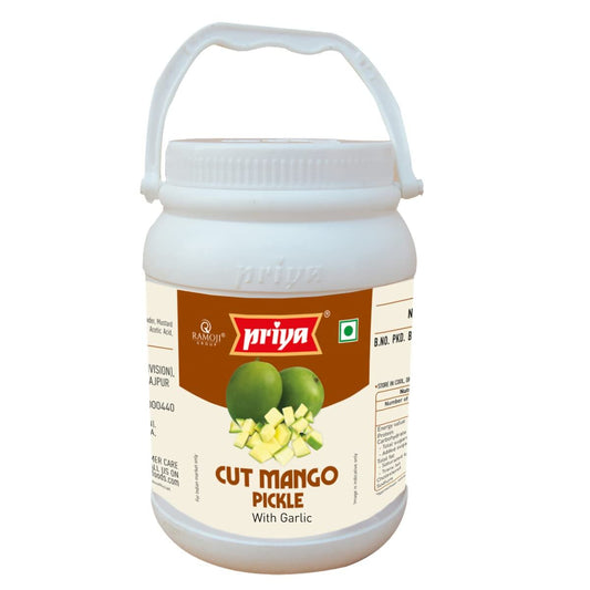 Priya Cut Mango Pickle with Garlic - Grab2buy