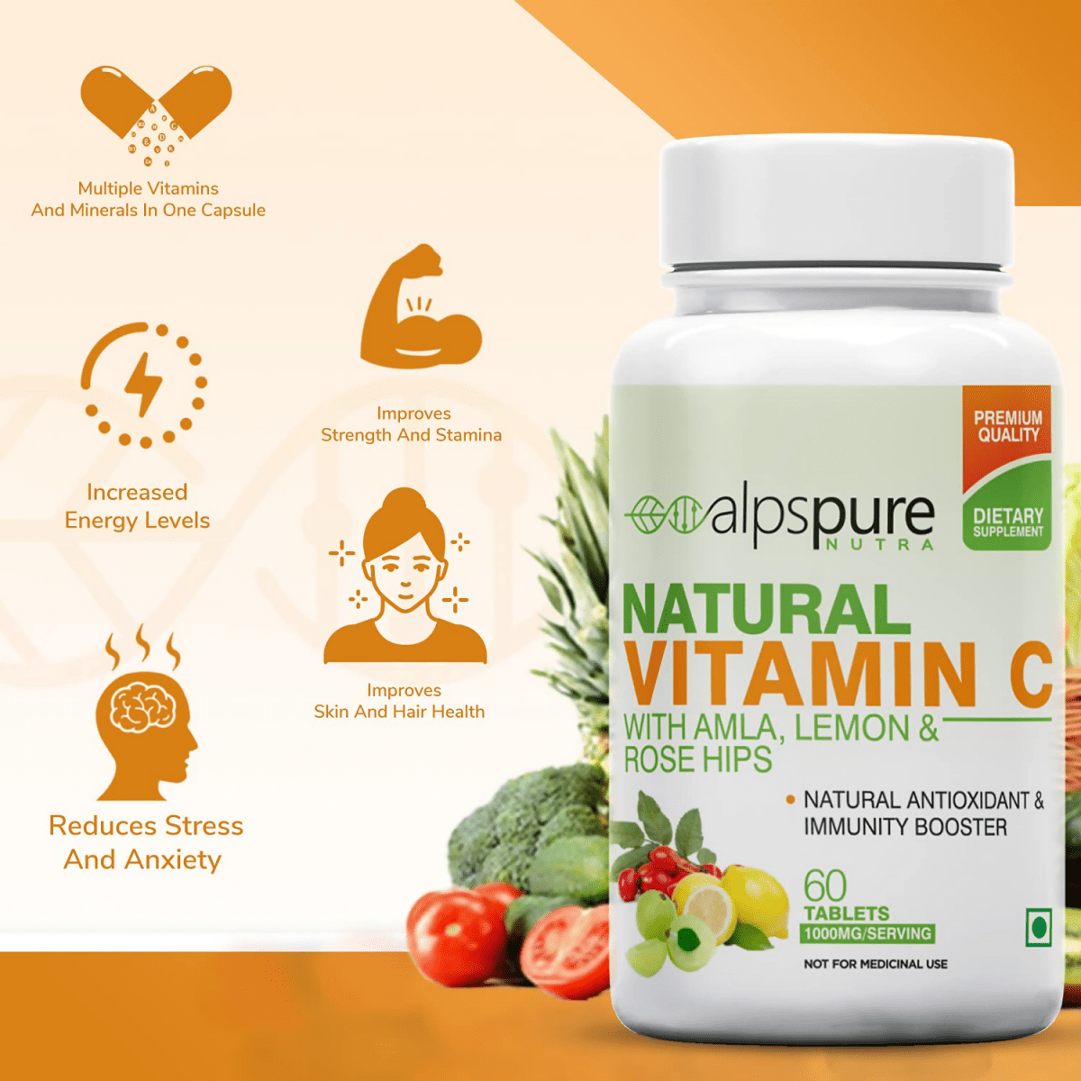 Alpspure Nutra Natural Vitamin C Tablets 