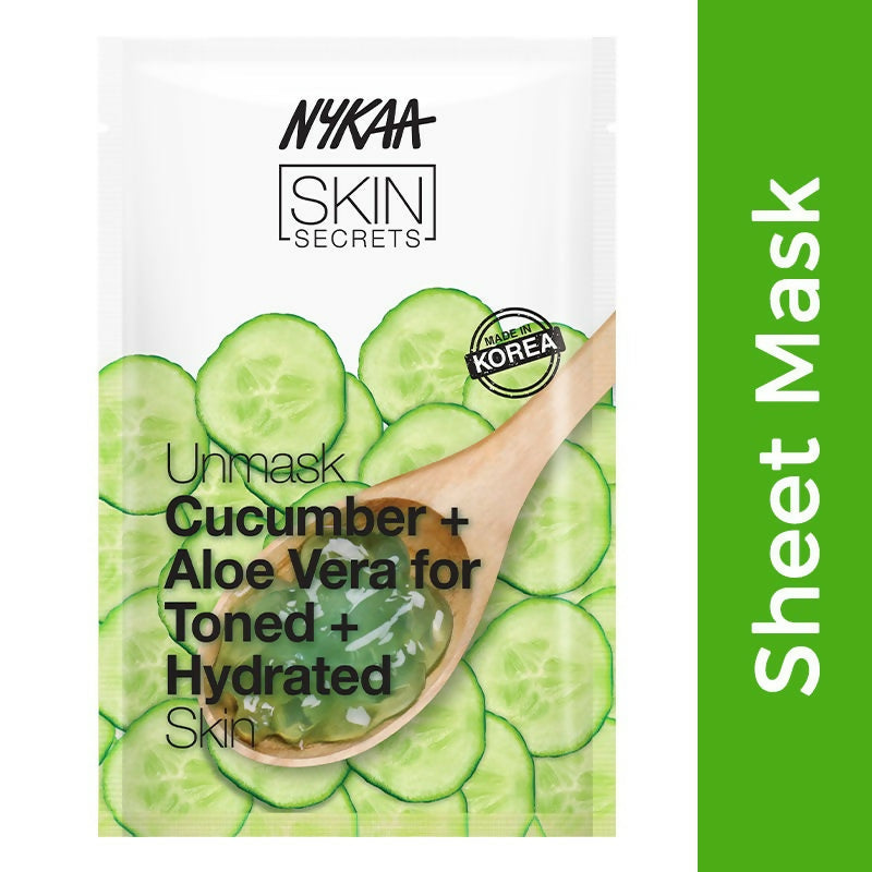 Nykaa Skin Secrets Indian Rituals Cucumber + Aloe Vera Sheet Mask For Toned & Hydrated Skin 