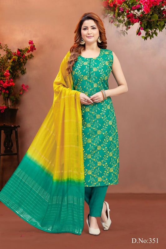 Joban Fashion Women Soft Silk Rama Round Neck Emroidery Kurta Set