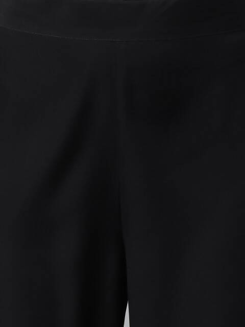 FIORRA Women's Black Poly Crepe A-Line Kurta Set 