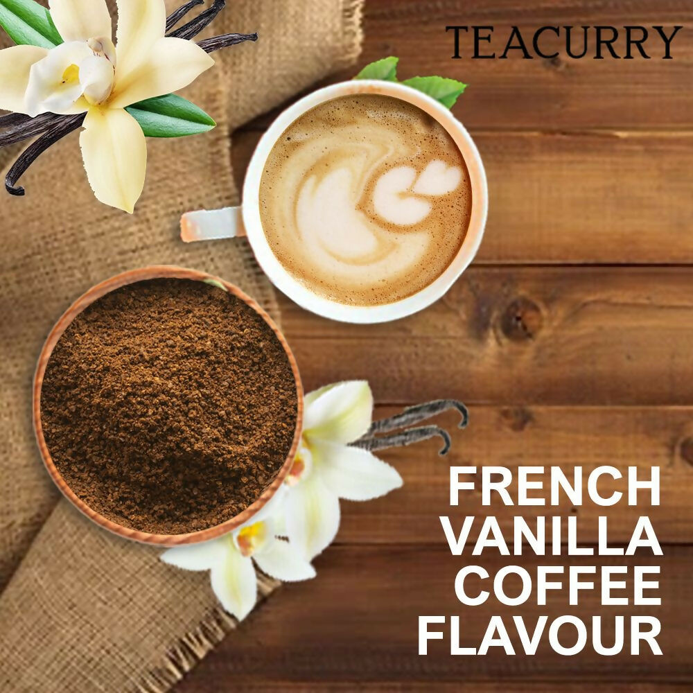 Teacurry French Vanilla Instant Coffee Powder - Arabica Freeze Dried Coffee for Instant Hot & Cold Coffee - Grab2buy