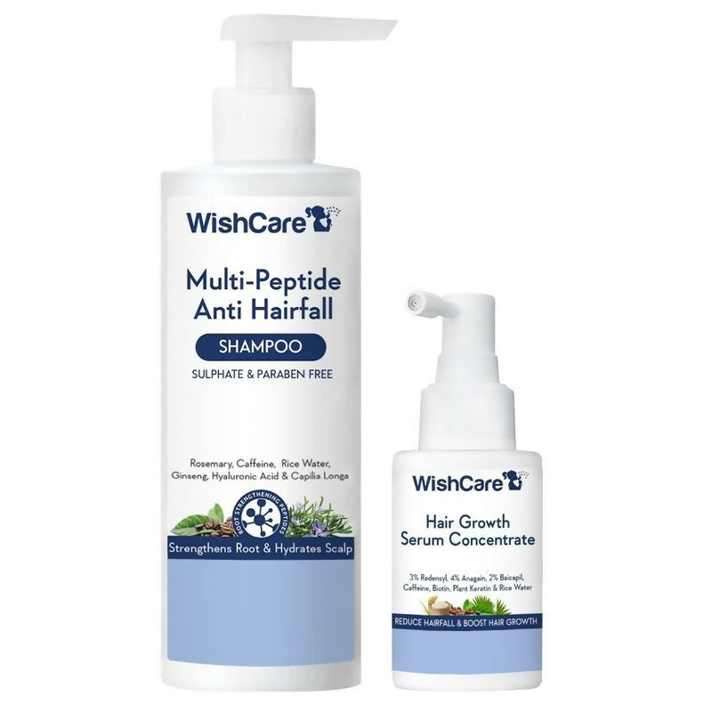 Wishcare Hair Growth Serum Concentrate + Multi Peptide Anti Hairfall Shampoo Combo  Grab2Buy Wishcare Grab2Buy
