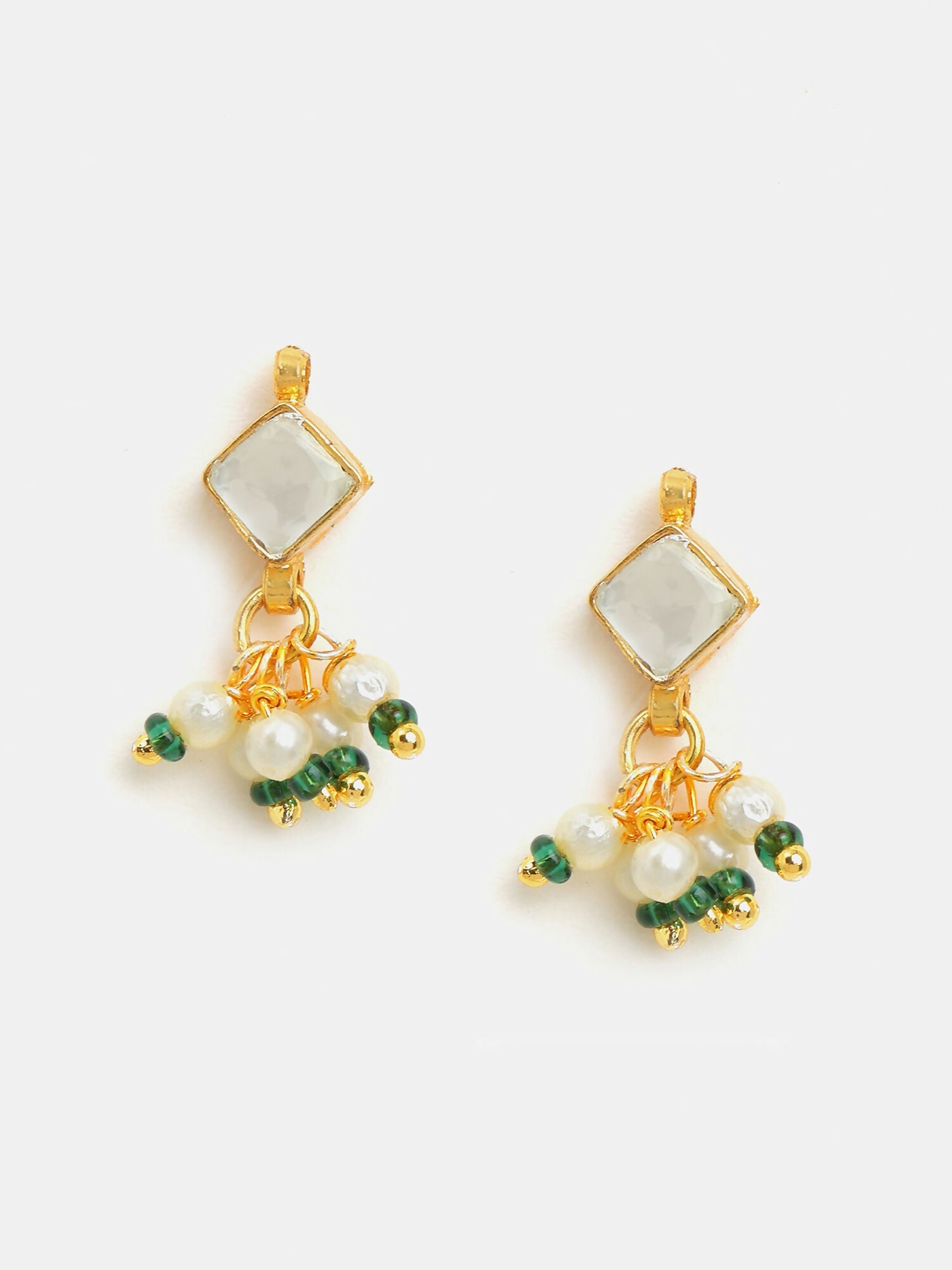 Ruby Raang Double Color Drops Maang Tikka And Earrings Set