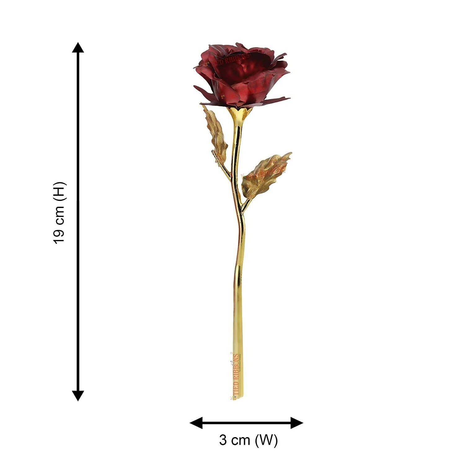 Tied Ribbons Rose Flower Artificial With Teddy - Valentines Day Gift Box 