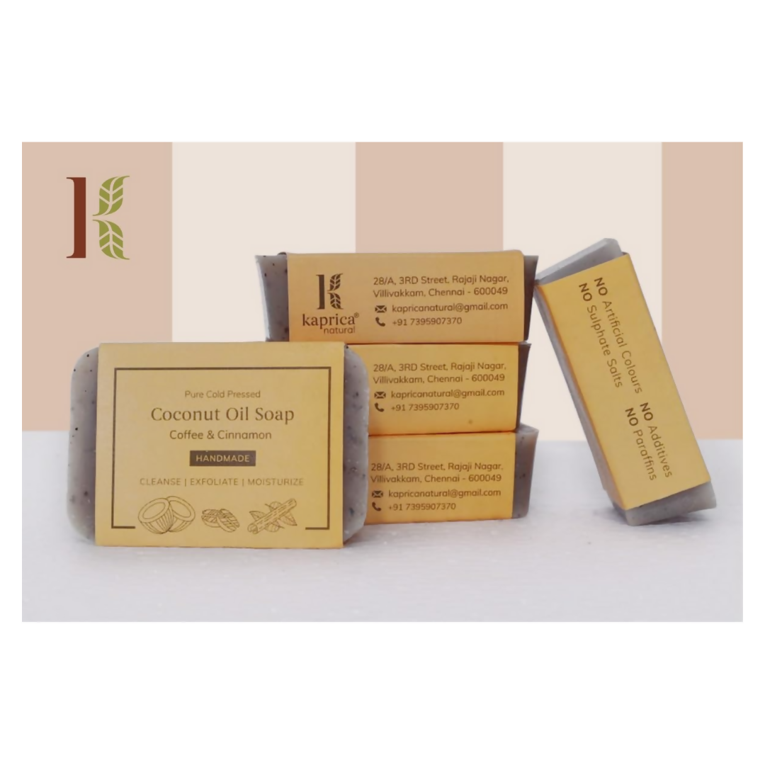 Kaprica Natural Handcrafted Cold Pressed Coconut Oil Soap With Coffee & Cinnamon  Grab2Buy Kaprica Natural Grab2Buy