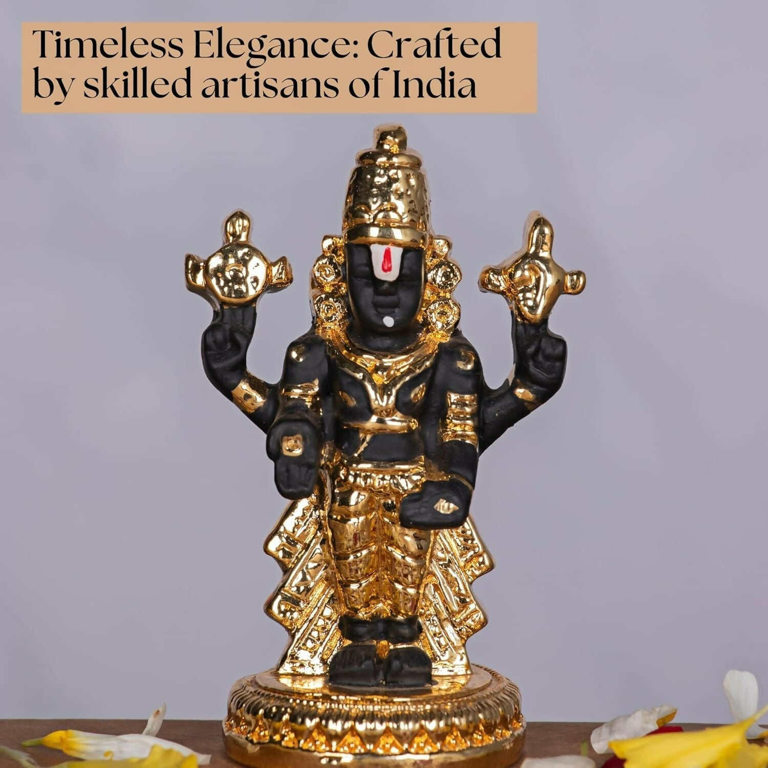 House Of Wemy Gold-Polished Premium Balaji Statue 