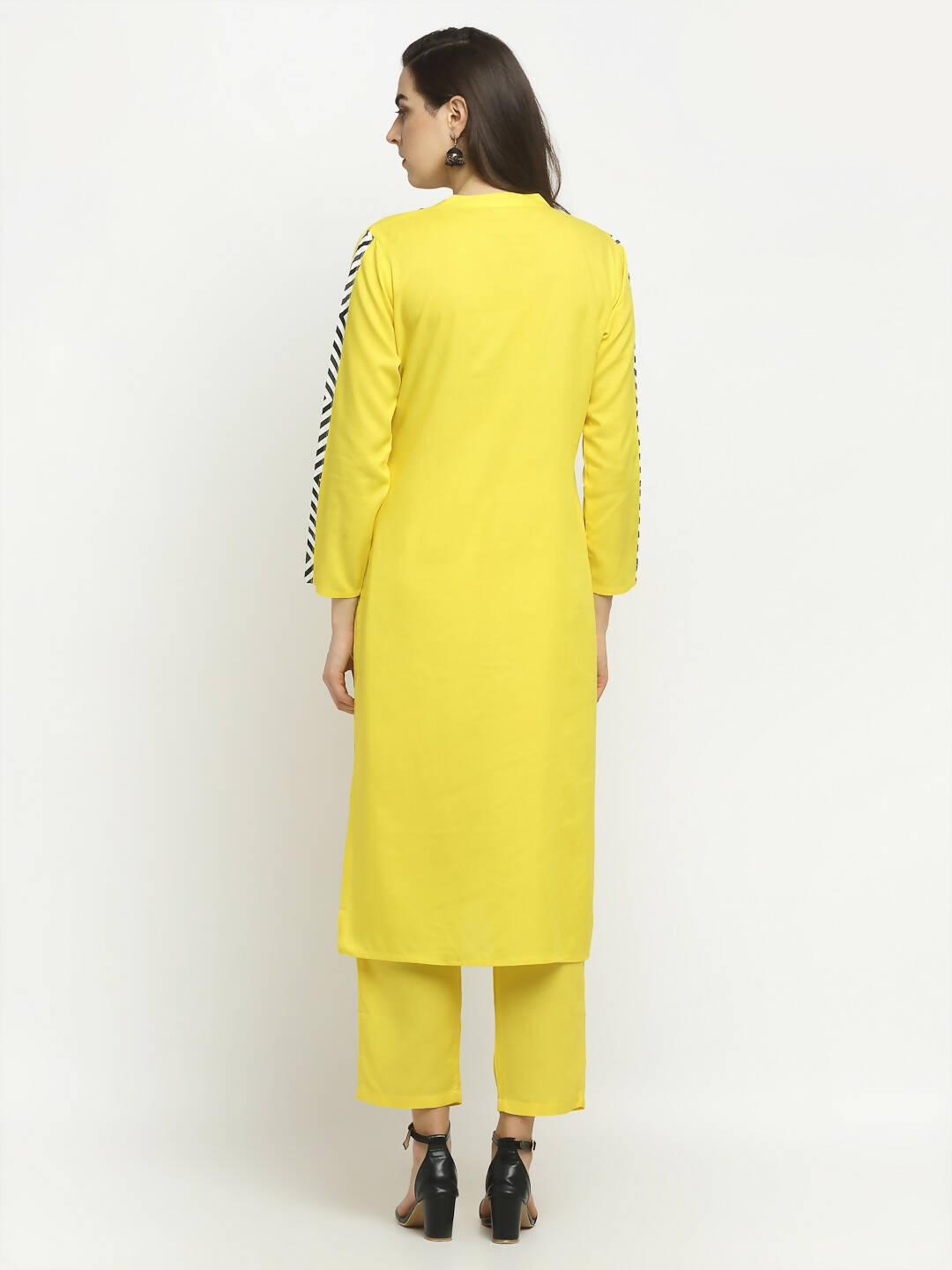 Rudra Bazaar Yellow Yoke Kurta with Pyjamas