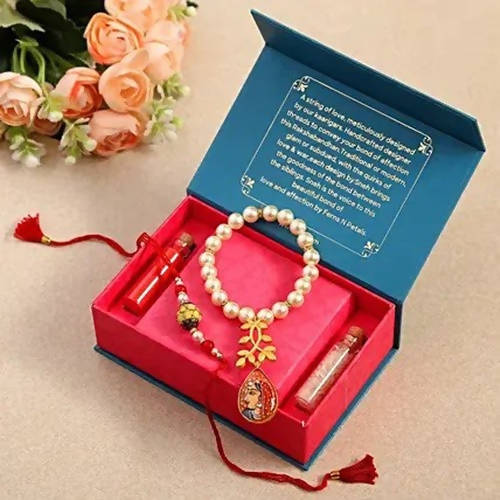 Folk Style Lumba Rakhi Set & Almonds Jar