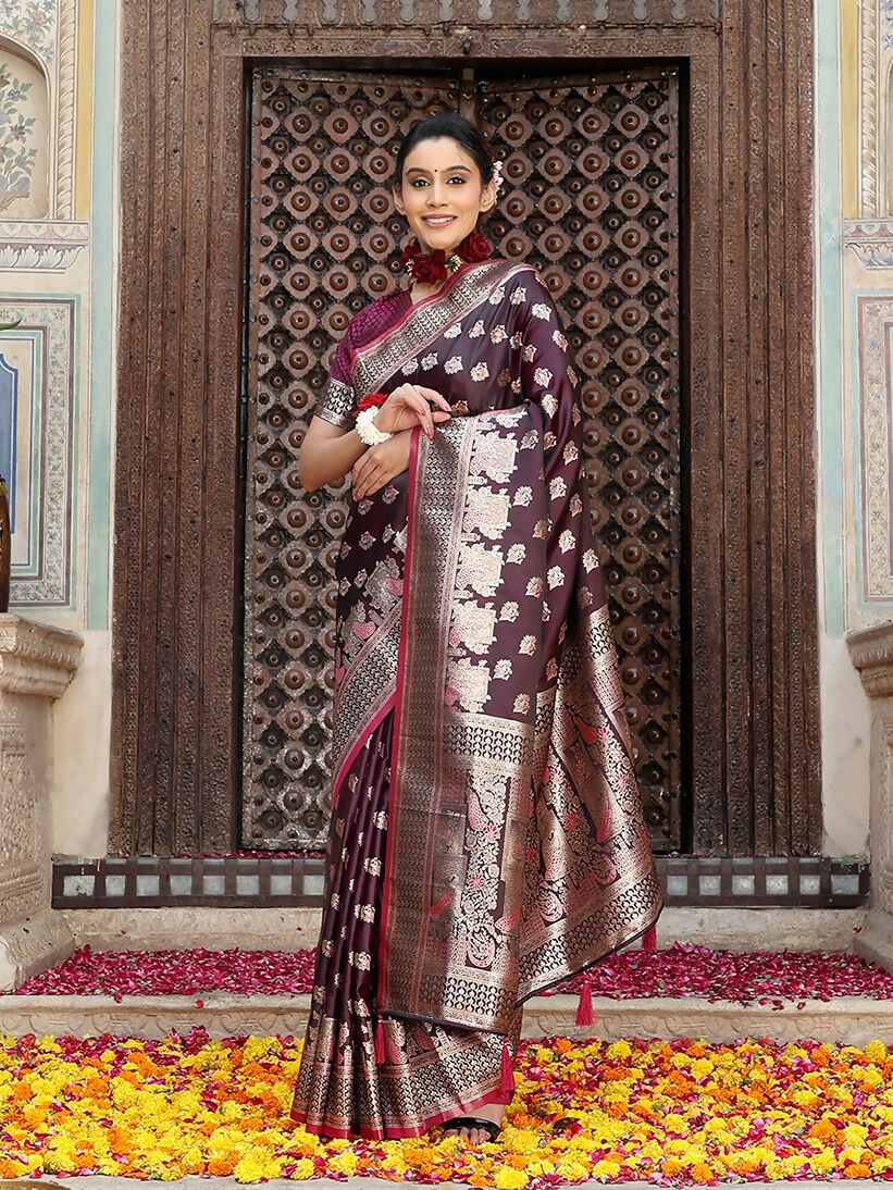 Shree Shyam Fashion Purple Silk Saree