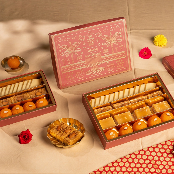 Vellanki Foods Assorted Partition Sweets Box 