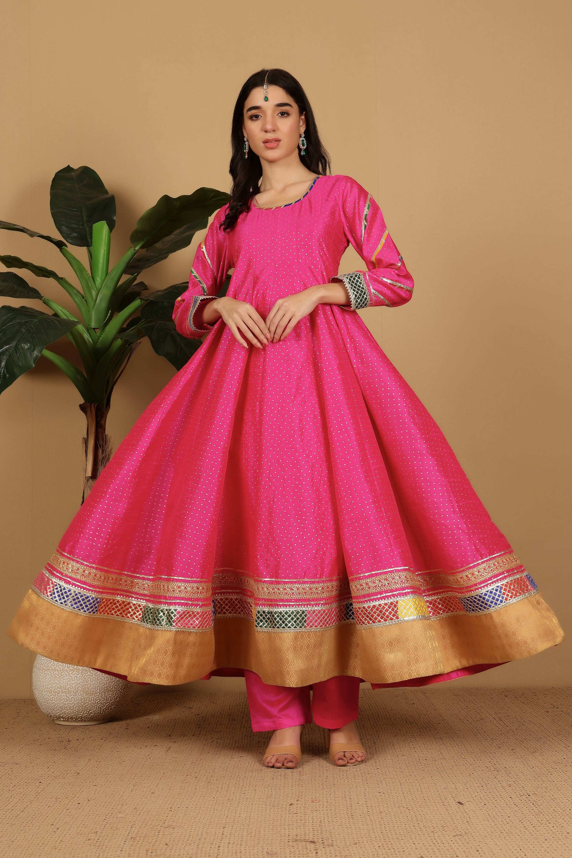 Joban Fashion Pink Silk Lehenga Set