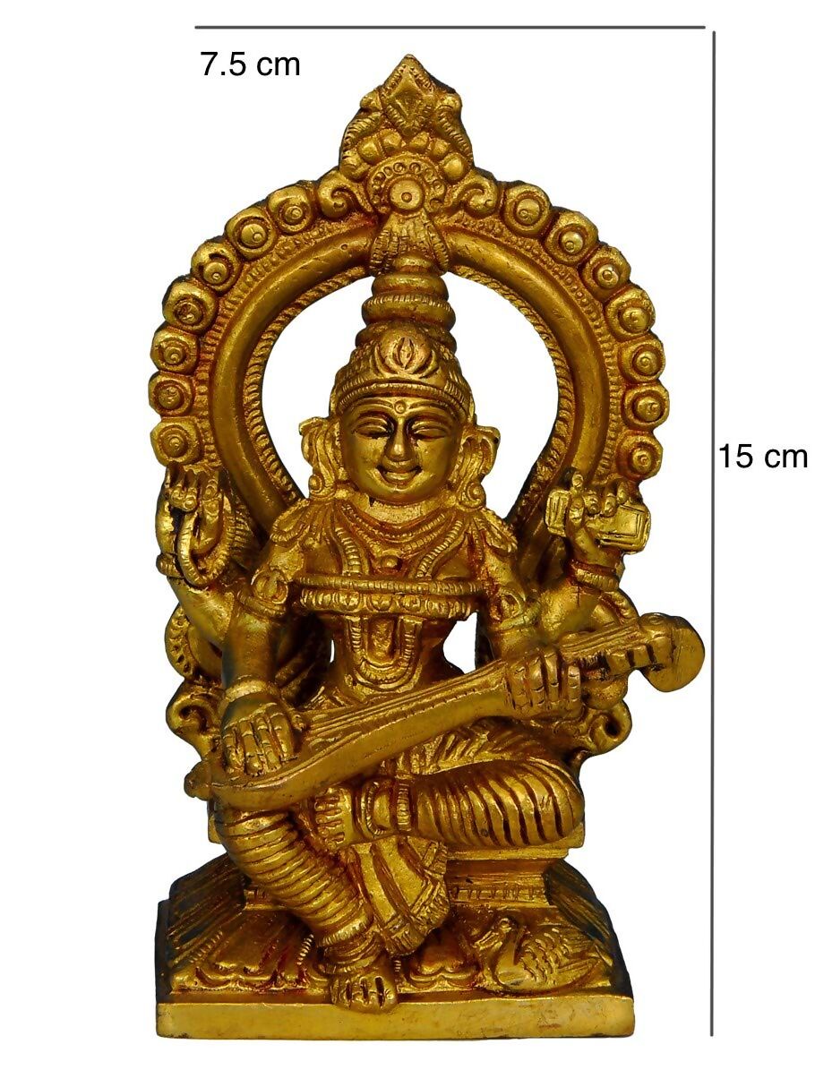 Raj Bharatahm Brass Goddess Saraswati Statue - Grab2buy