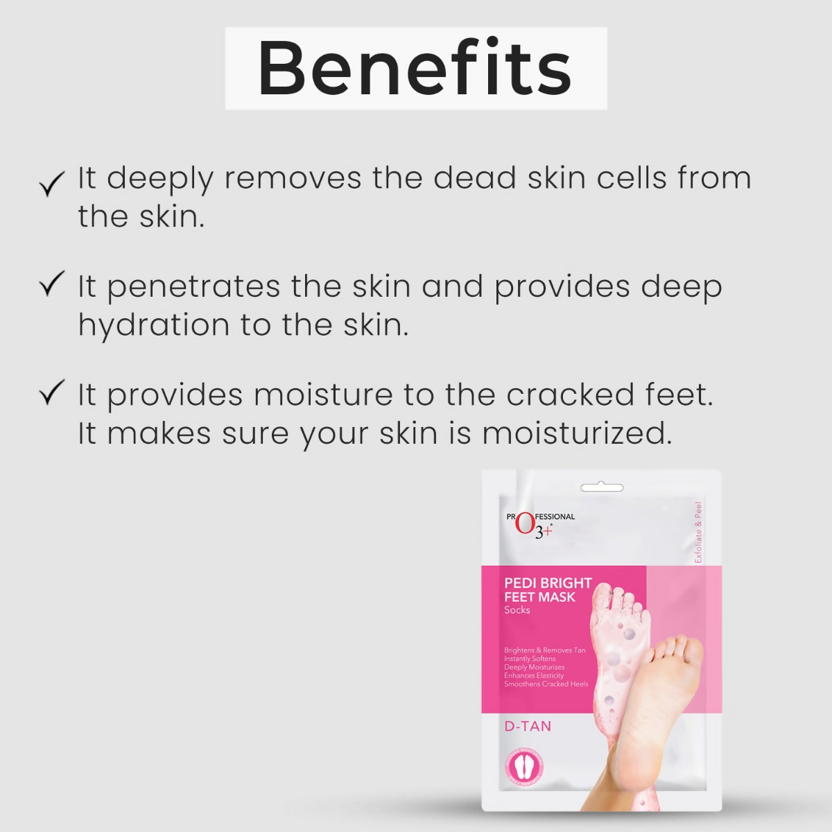 Professional O3+ Pedi Bright Foot Socks Cream Mask 