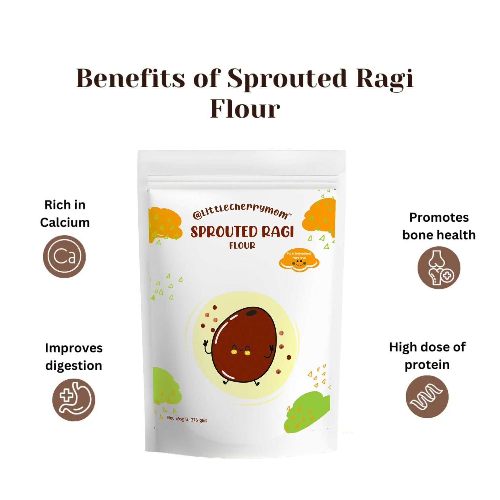 Littlecherrymom Sprouted Ragi Flour | Swadesiicart