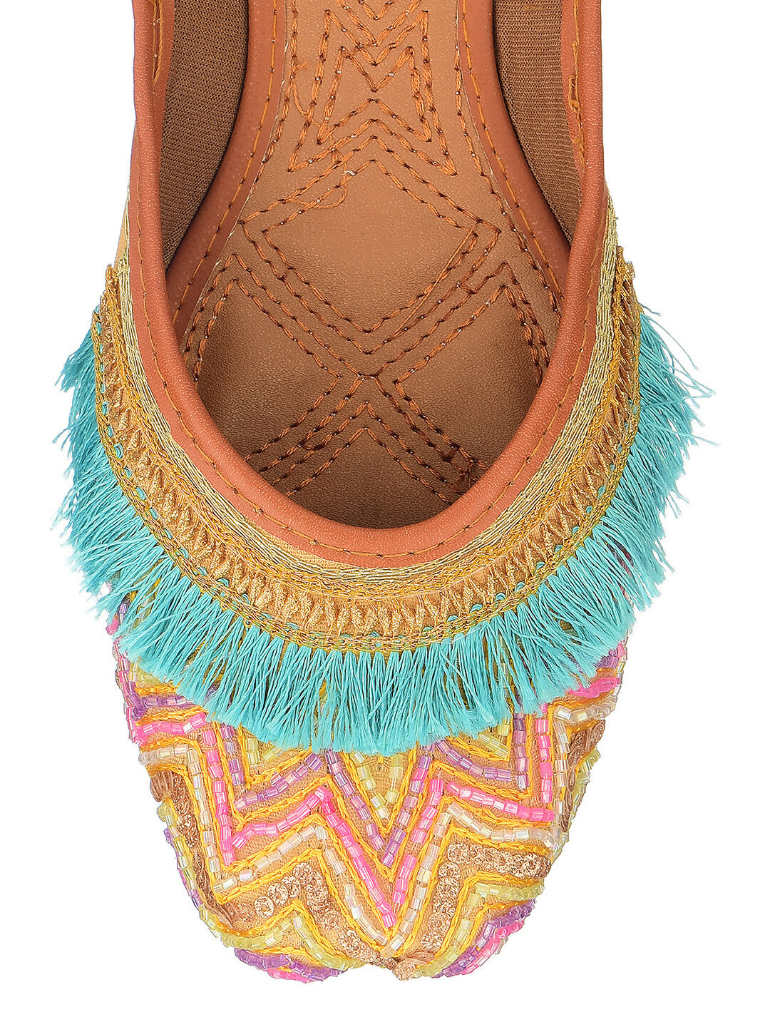 Desi Colour Women Indian Ethnic Footwear-Pink Pearl