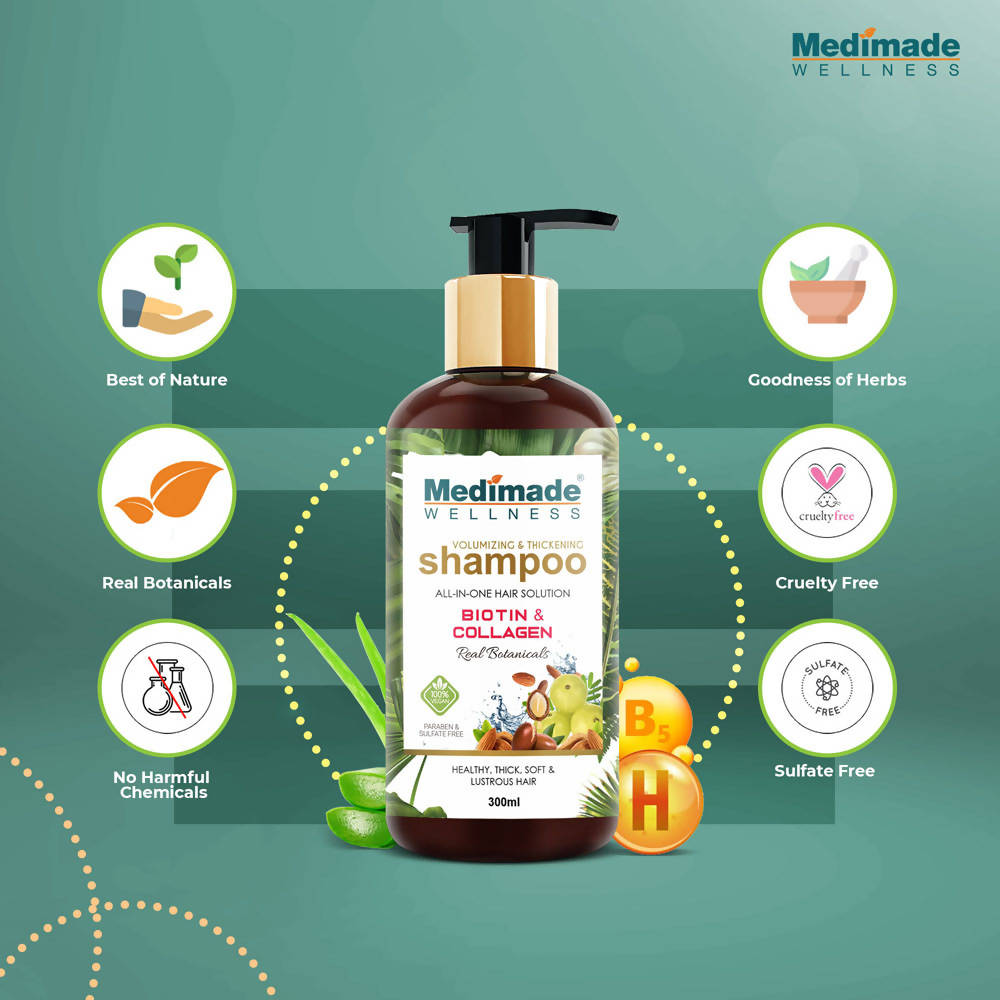 Medimade Wellness Volumizing and Thickening Shampoo with Biotin & Collagen
