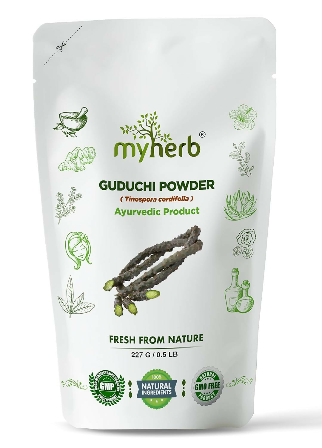 Myherb Natural Organic Guduchi Powder/Giloy Powder 