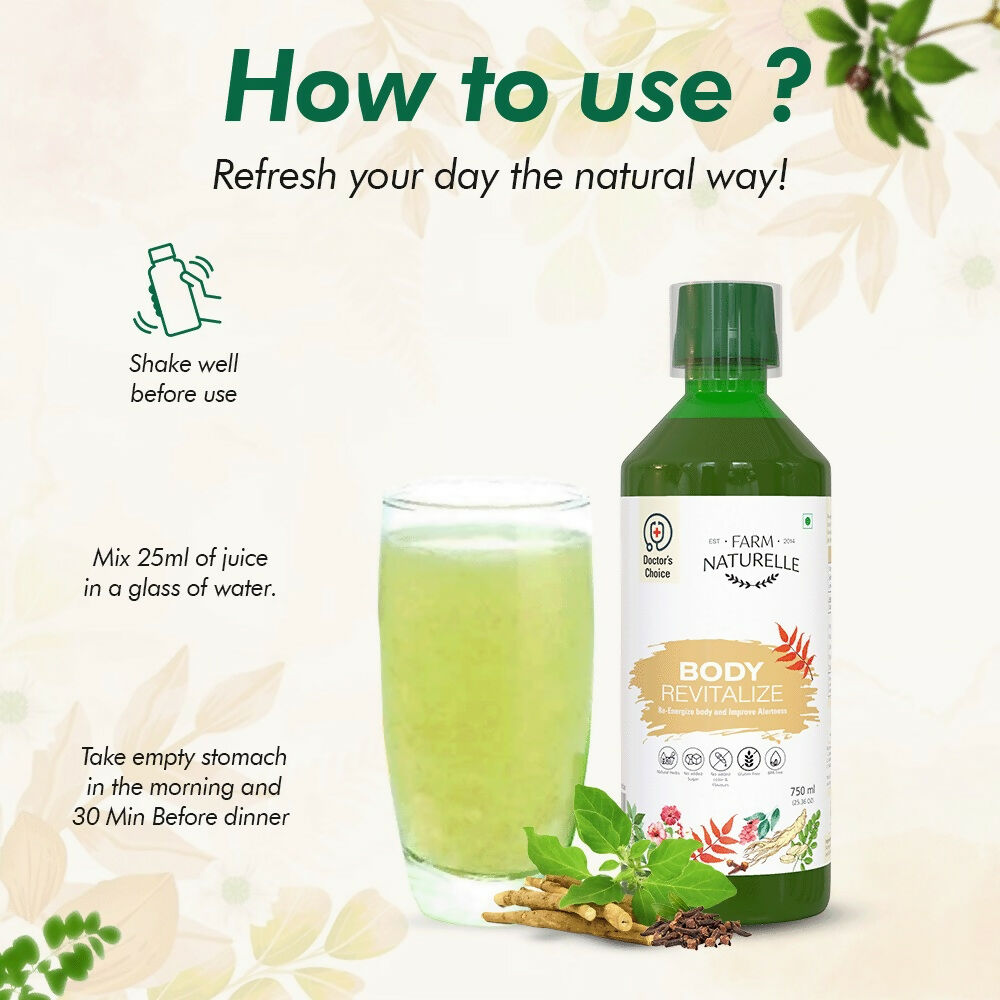 Farm Naturelle Body Revitalizer Juice - Ayurvedic Formula for Energy and Vitality 