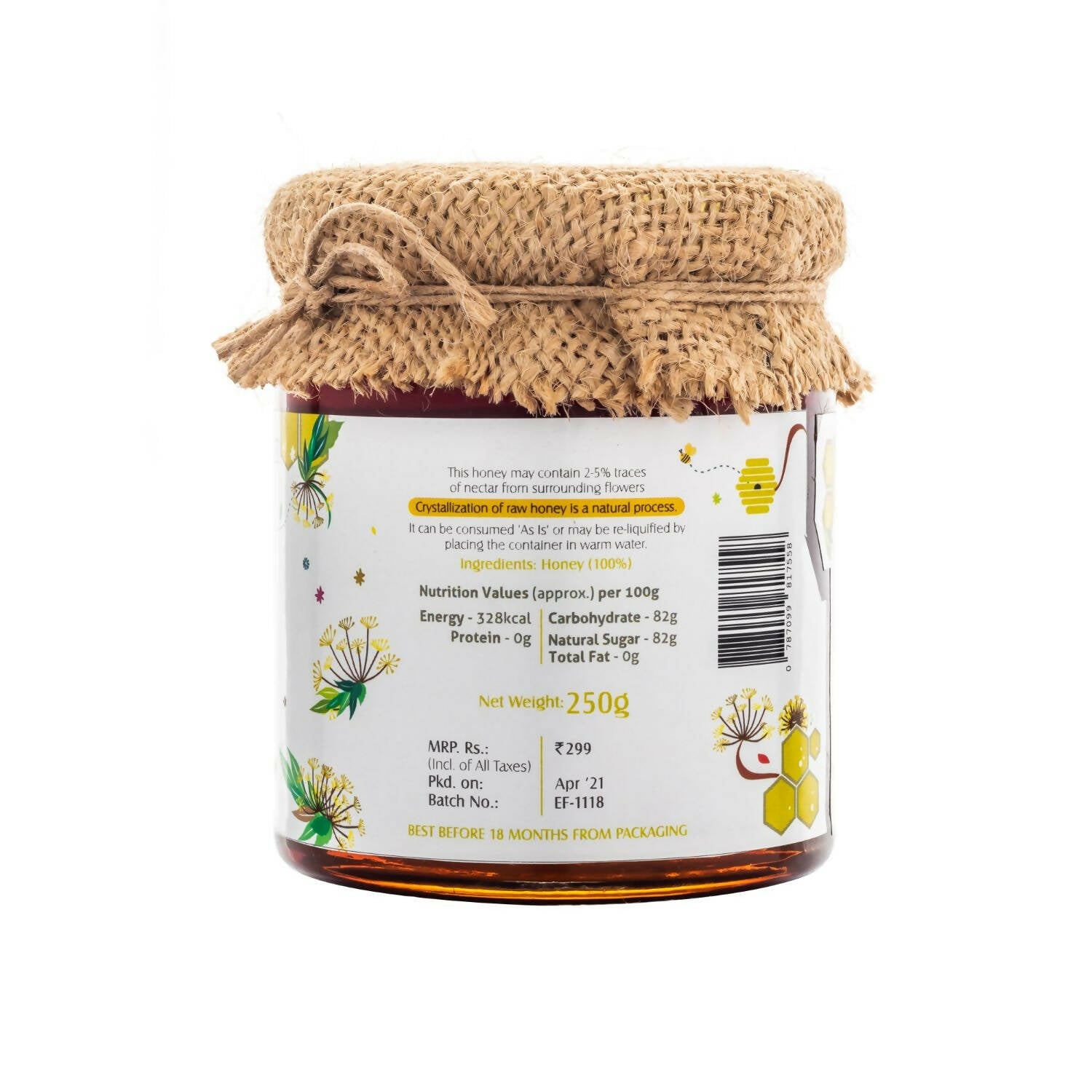 HoneyVeda Premium Raw Fennel Honey - Grab2buy