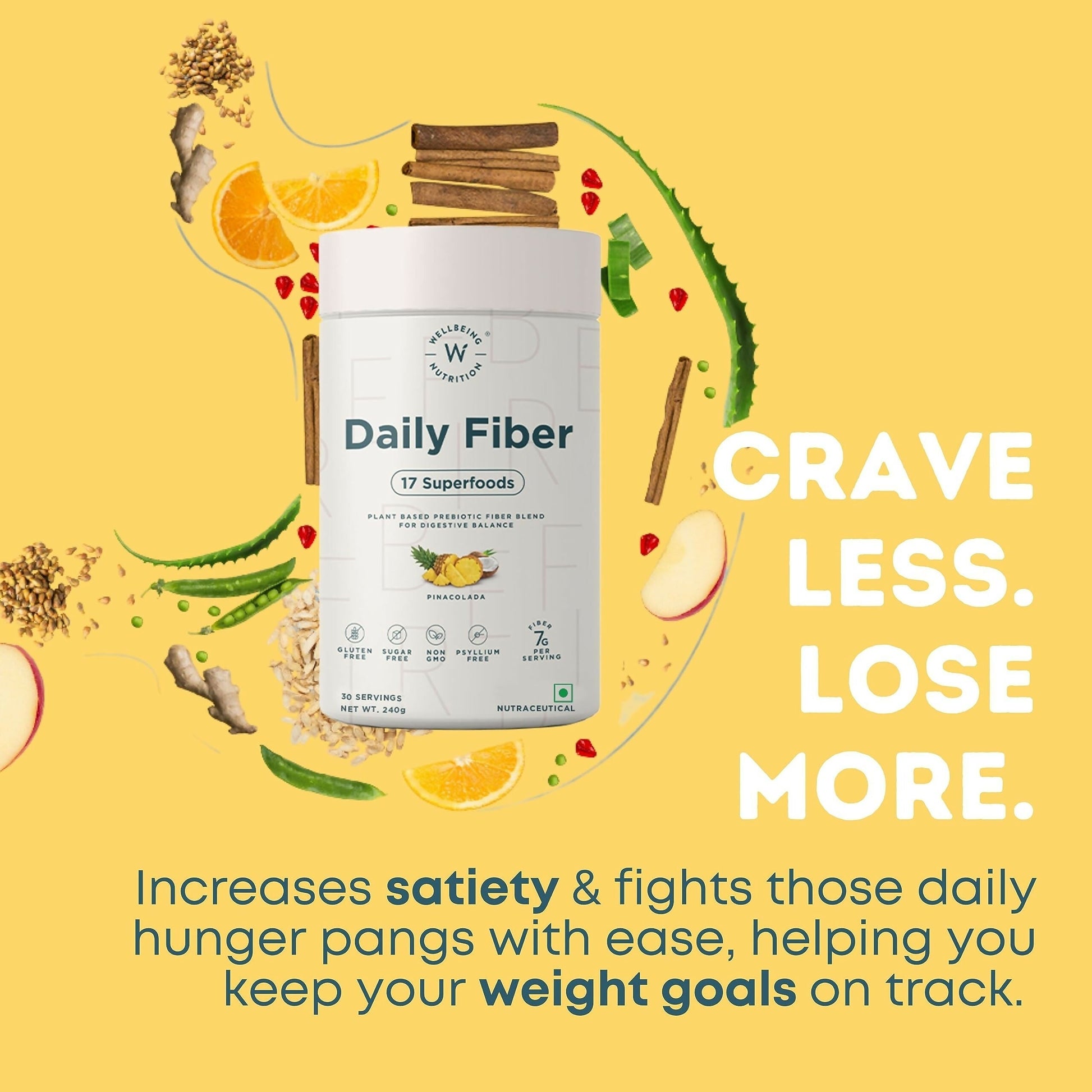 Wellbeing Nutrition Daily Fiber Powder - Vanilla Berry & Pina Colada Combo  Grab2Buy Wellbeing Nutrition Grab2Buy