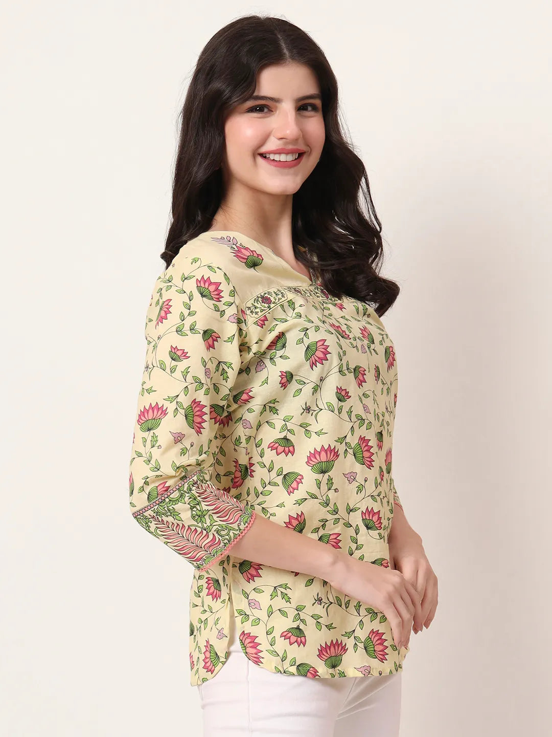 Yufta Yellow Pure Cotton Peplum Top  Grab2Buy Yufta Grab2Buy