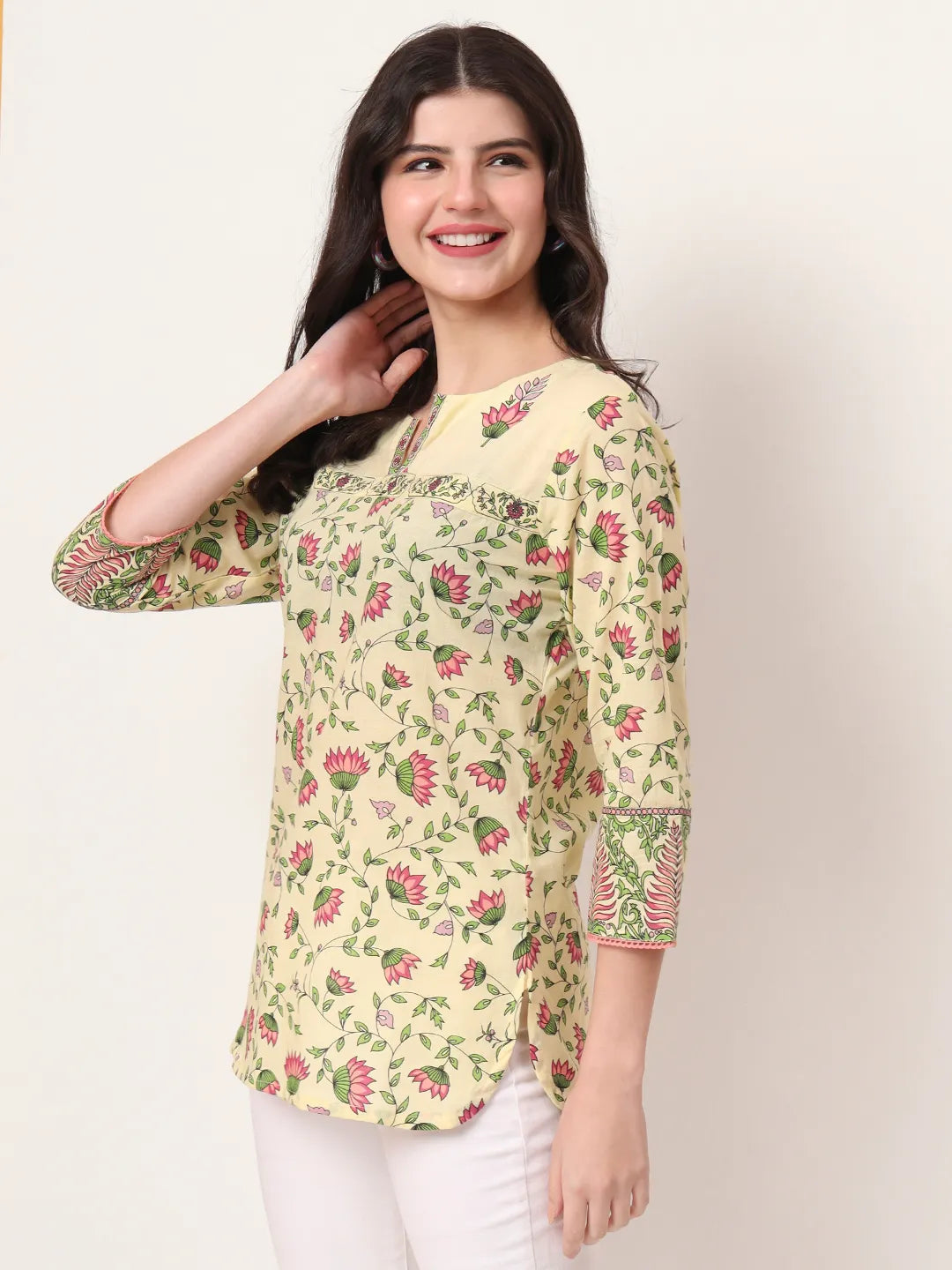 Yufta Yellow Pure Cotton Peplum Top  Grab2Buy Yufta Grab2Buy