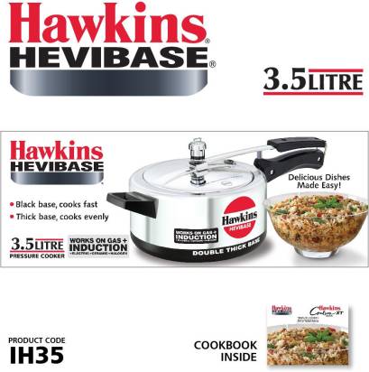Hawkins Induction Hevibase 3.5 L Induction Bottom Pressure Cooker (Aluminium) - Grab2buy