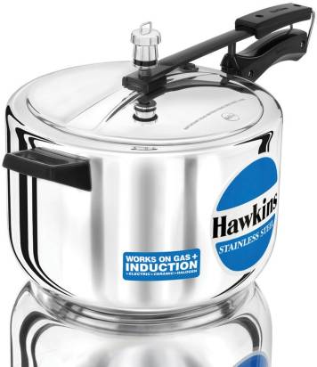 Hawkins Stainless Steel 8 L Induction Bottom Pressure Cooker (HSS80) | Grab2Buy