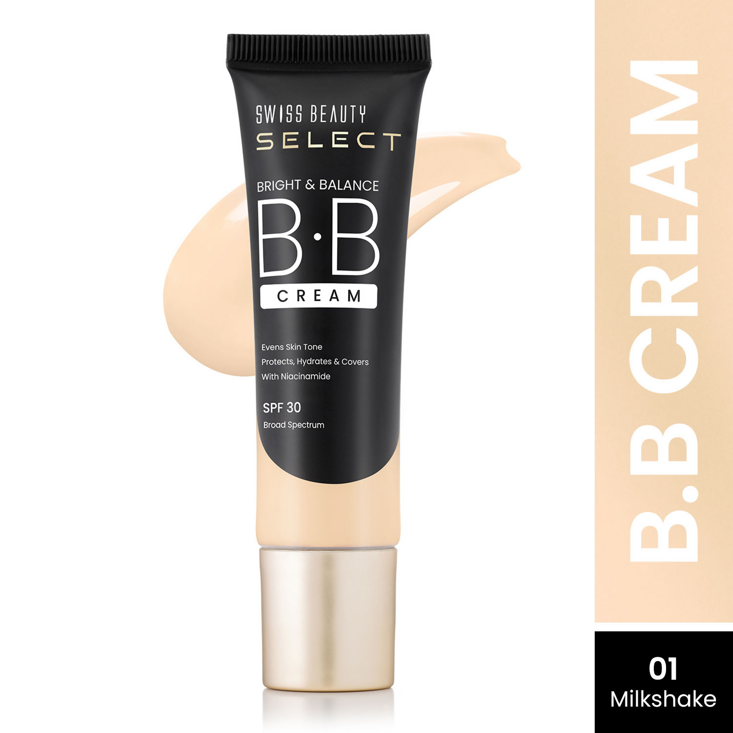Swiss Beauty Select Bright & Balance BB Cream With Niacinamide - 1 Milk Shake 