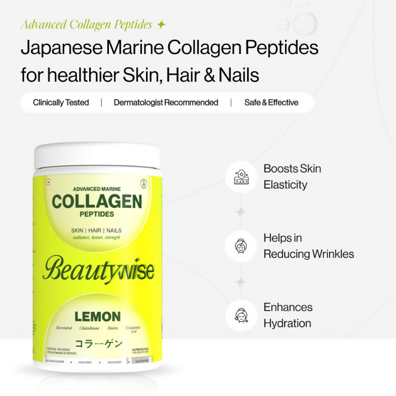 Beautywise Advanced Marine Collagen Peptides Powder - Lemon  Grab2Buy Beautywise Grab2Buy