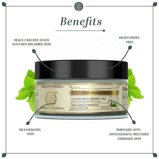 Khadi Natural Jasmine & Green Tea Foot Crack Cream  Grab2Buy Khadi Natural Grab2Buy