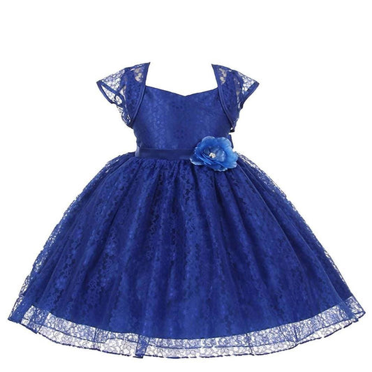 Asmaani Baby Girl's Blue Colour Satin A-Line Maxi Full Length Dress (AS-DRESS_22159) - Grab2buy