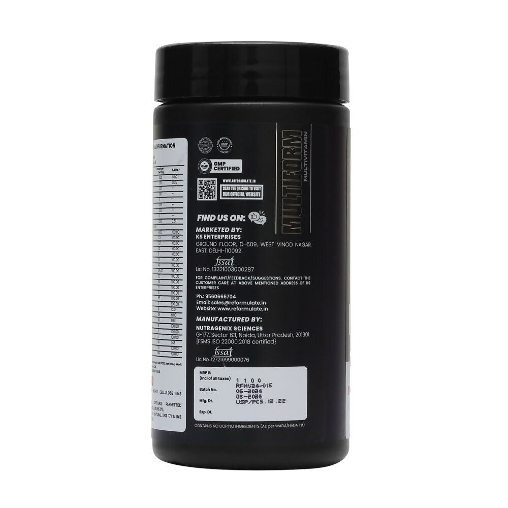 Reformulate Advanced Multiform Formula For Sports I Advanced Daily Formula I 25 Vitamins & Minerals Tablets 