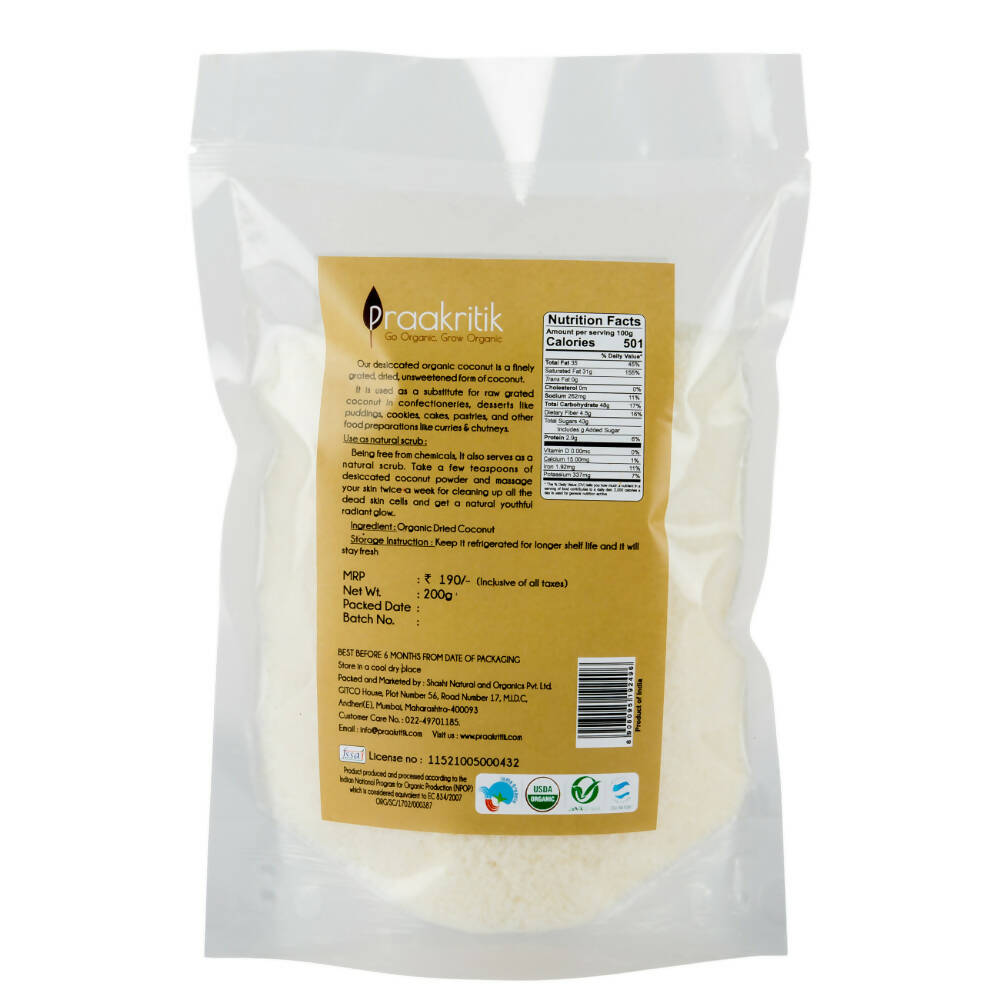 Praakritik Organic Dessicated Coconut Powder - Grab2buy