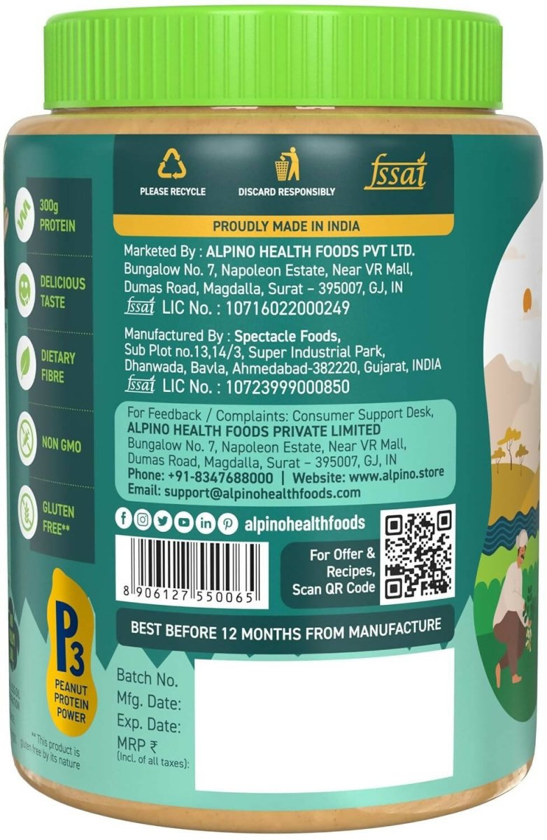 Alpino Organic Natural Peanut Butter Crunch - Grab2buy