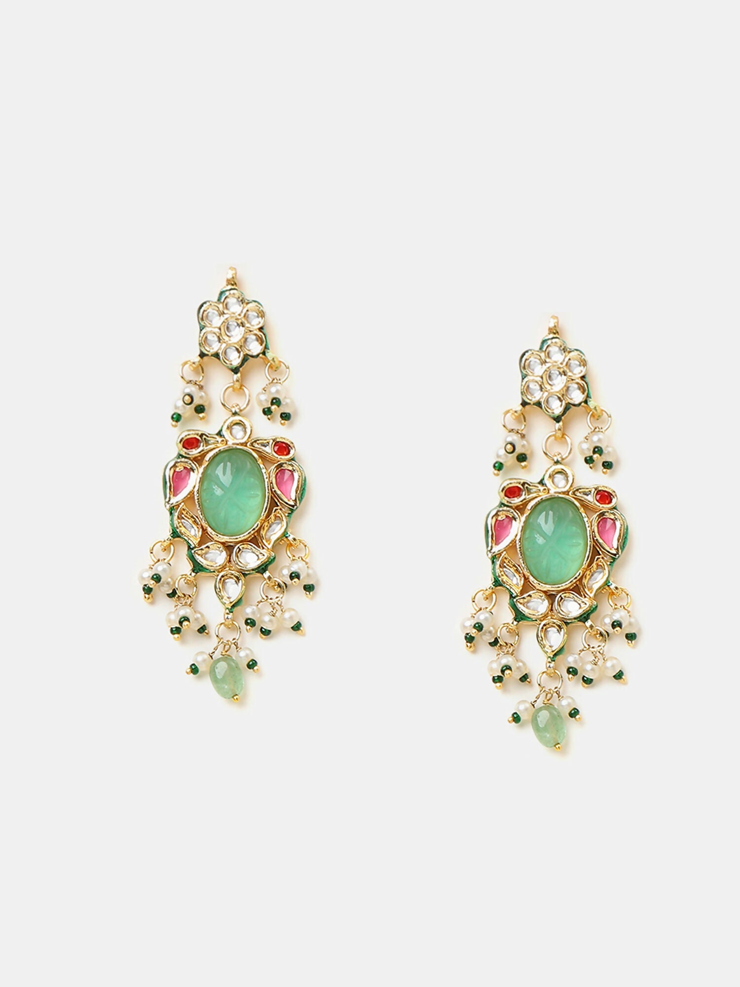 Ruby Raang Rajkumari Necklace With Earrings And Maang Tikka