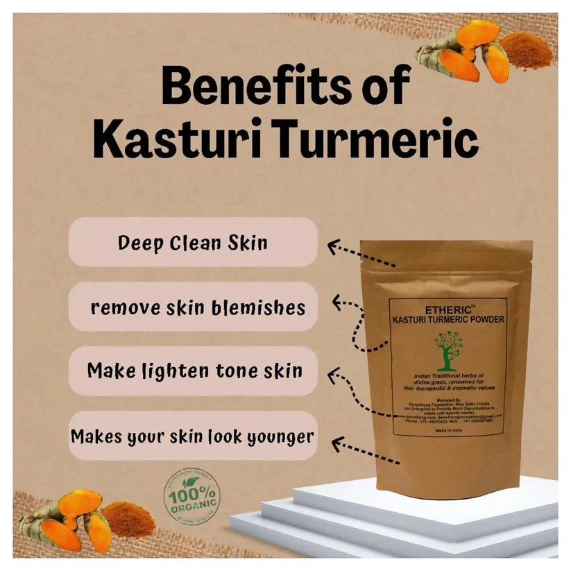 Etheric Kasturi Turmeric & Sandal Powder Combo – Herbal Face Pack for Glowing Skin