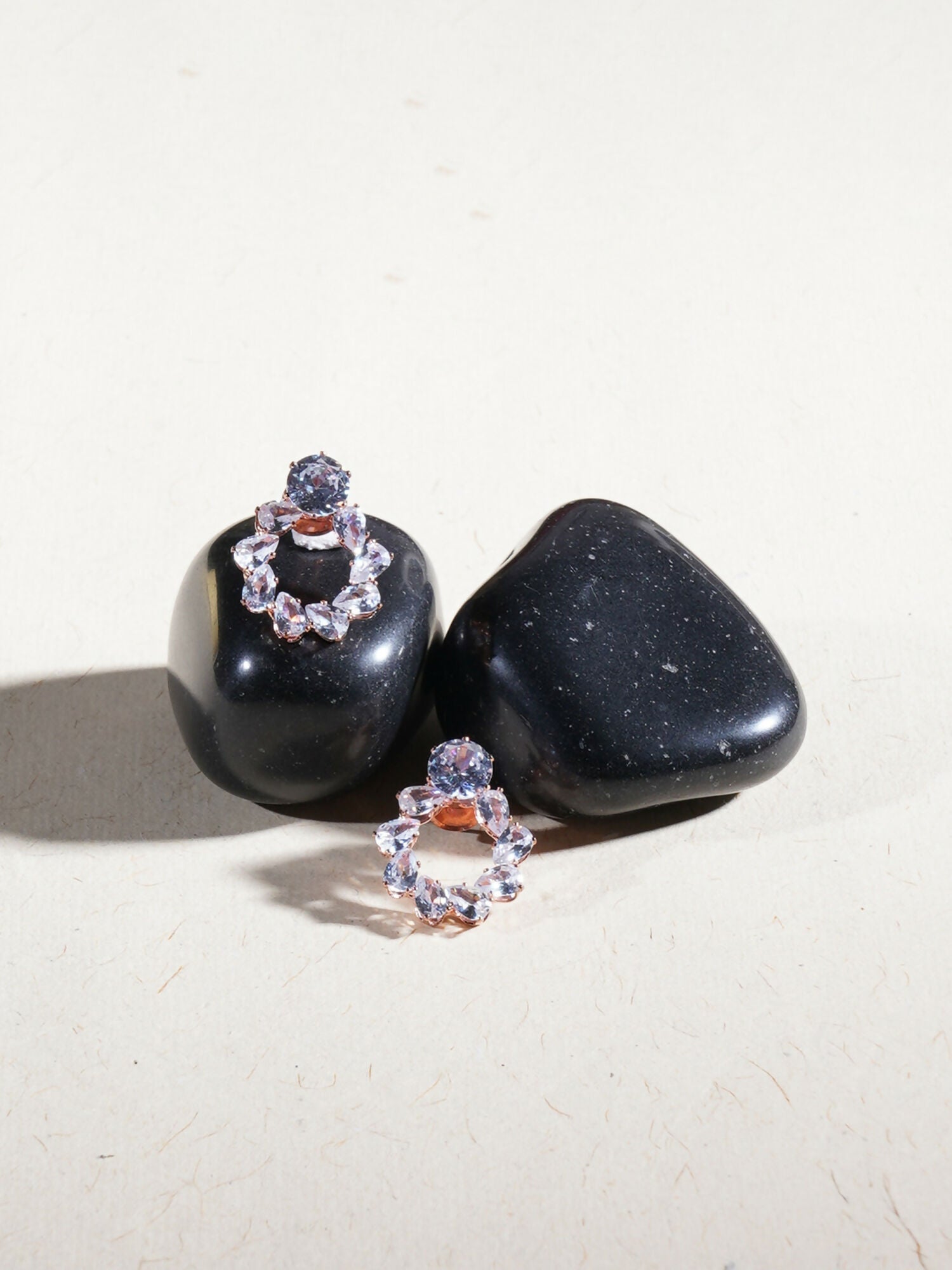 stone stud (Rose gold) - Ruby Raang