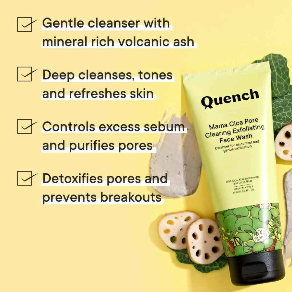 Quench Botanics Mama Cica Pore Clearing Exfoliating Face Wash - Korean Skincare 