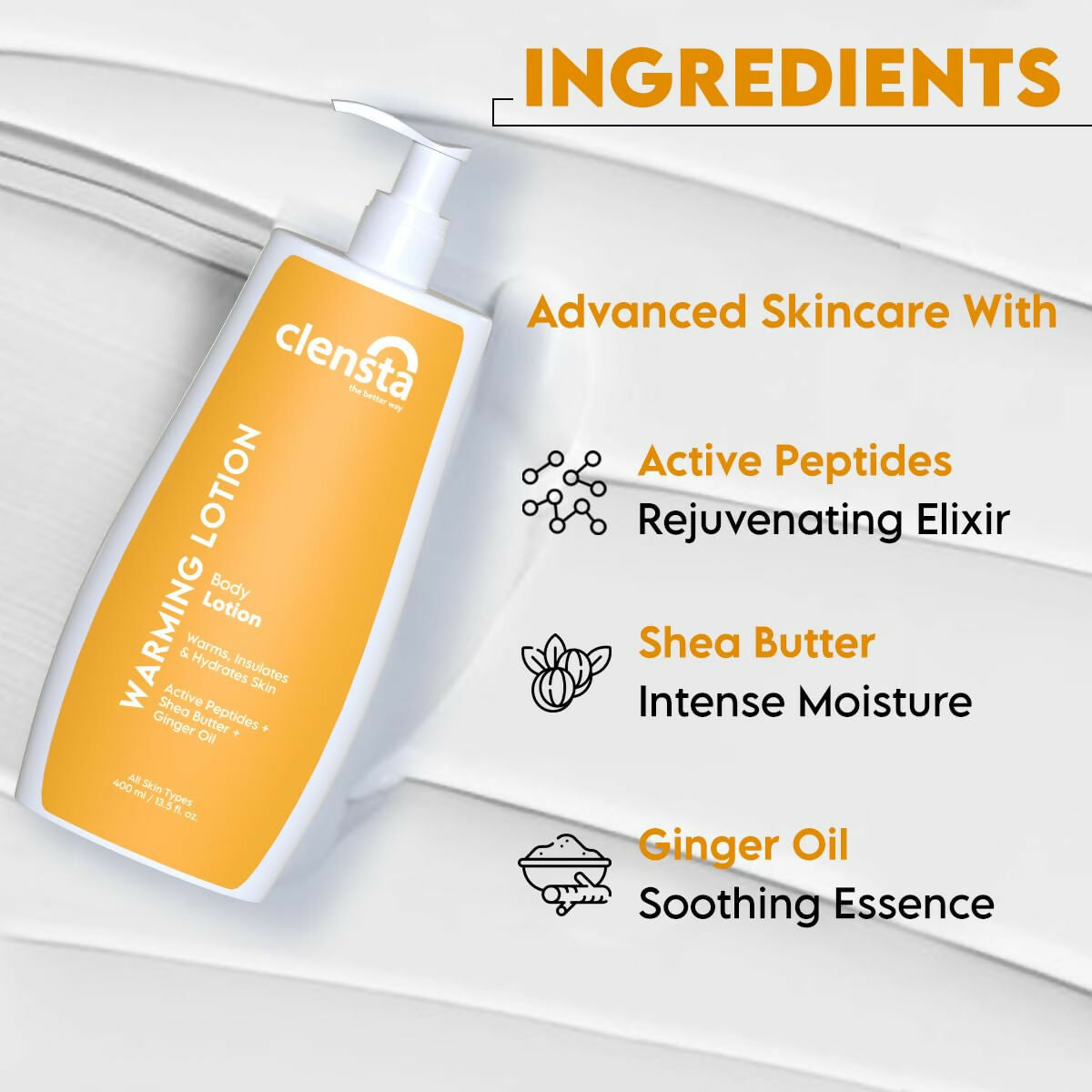 Clensta Warming Body Lotion With Ginger Oil 