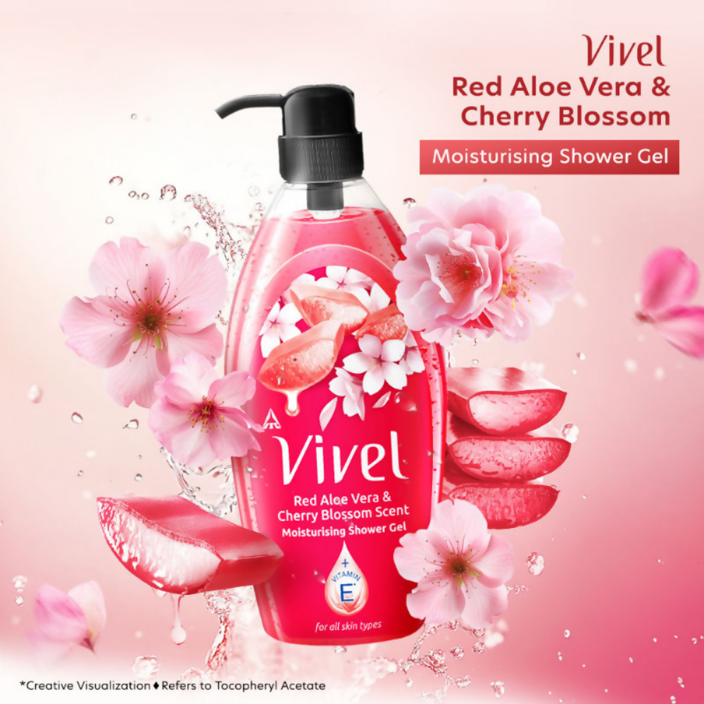 Vivel Red Aloe Vera & Cherry Blossom Scent Moisturizing Shower Gel  Grab2Buy Vivel Grab2Buy