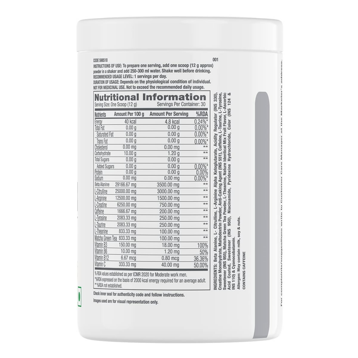 GNC Pro Performance Pre-Workout Fruit Punch 