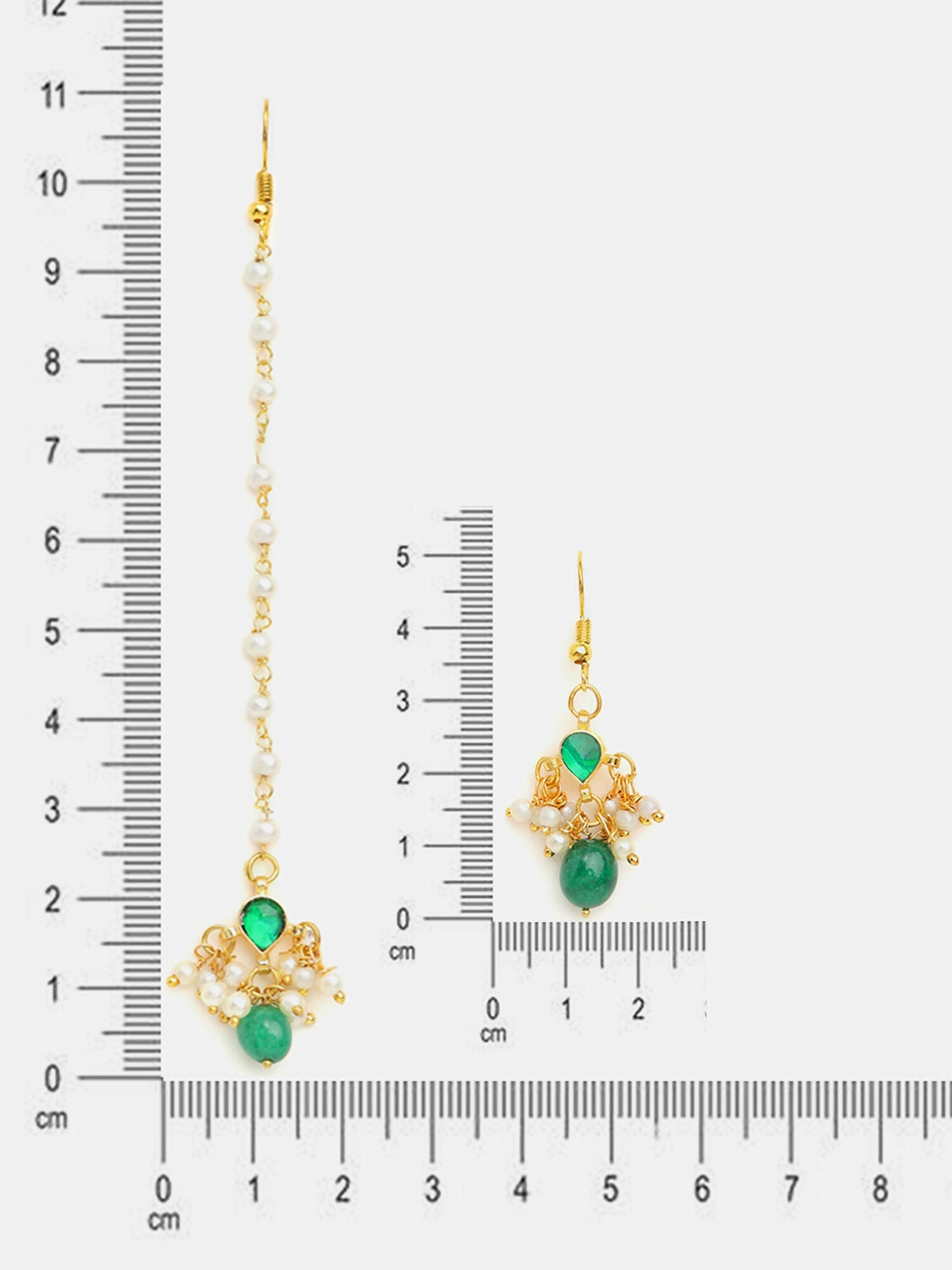 Ruby Raang Handcrafted Kundan Studded Earring With A Maang Tikka