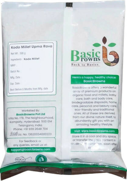 BasicBrowns Kodo Millet Upma Rava - Grab2buy