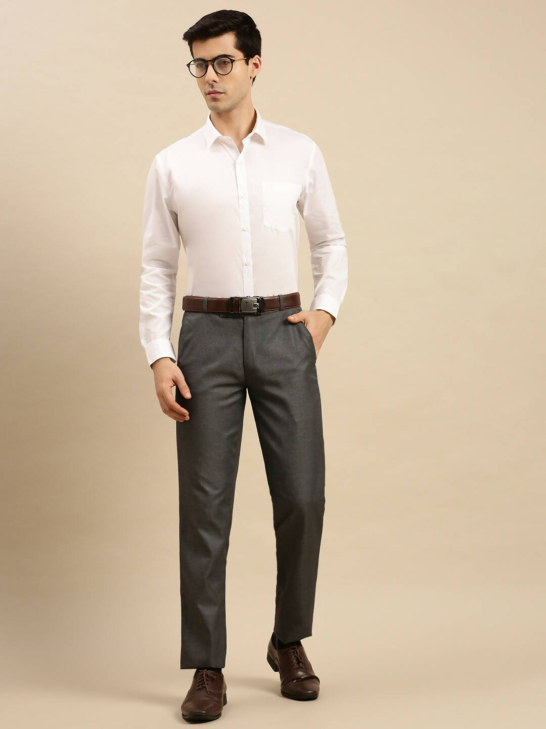 Ramraj Cotton Mens Full Sleeve White Shirt Plus Size - Cool Cotton 