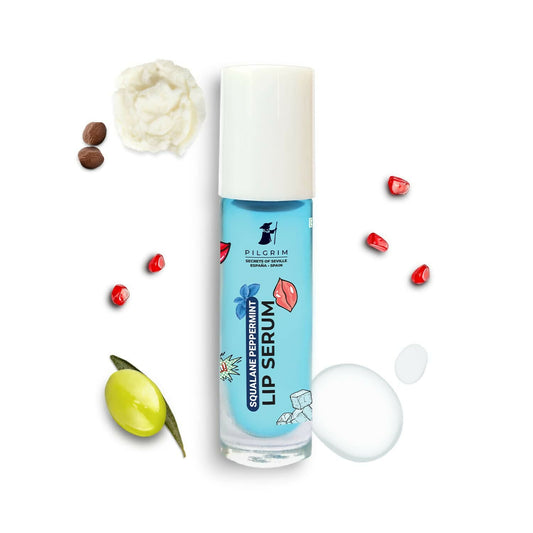 Pilgrim Spanish Lip Serum (Peppermint) with Roll-on For Visibly Plump Lips, Hydrating Lip Serum For Dark Lips - Grab2buy