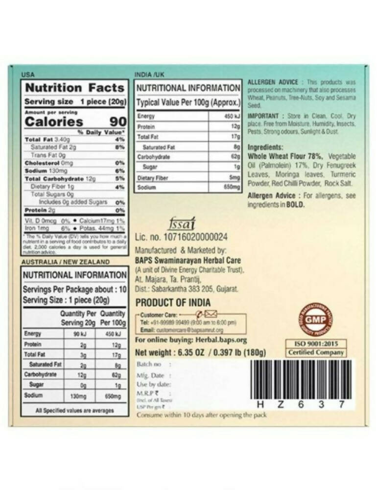 Baps Amrut Bhakhri Moringa - Methi - Grab2buy