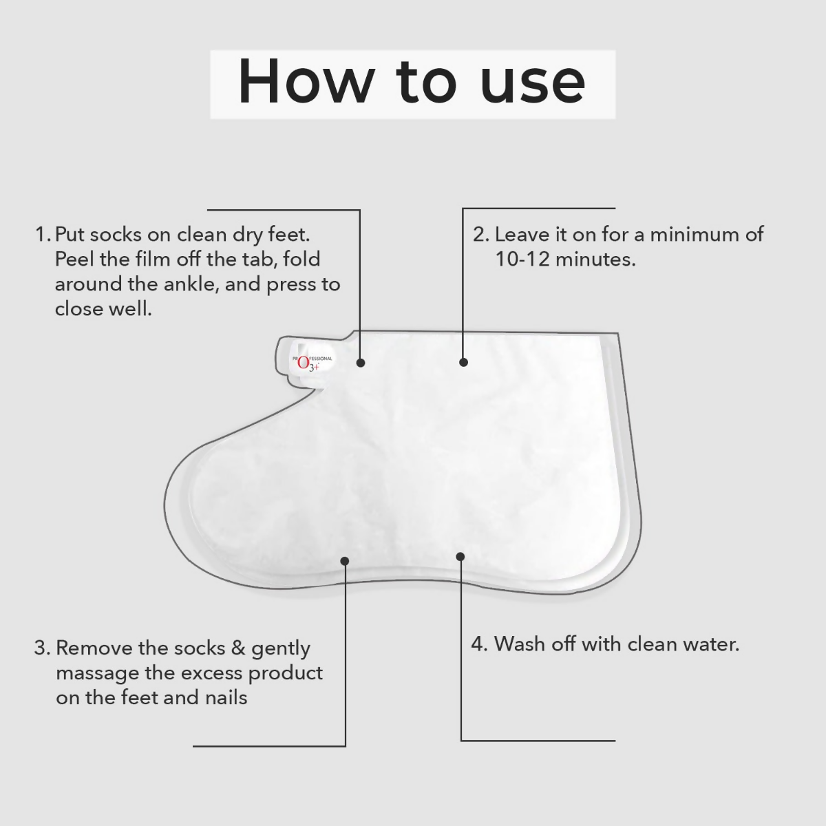 Professional O3+ Pedi Bright Foot Socks Cream Mask 